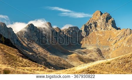 A Beautiful Sunny Autumn Day In The Alps Of Friuli Venezia-giulia, Italy