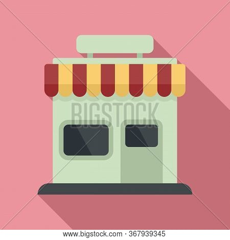 Street Modern Shop Icon. Flat Illustration Of Street Modern Shop Vector Icon For Web Design