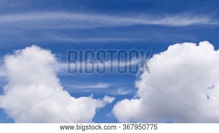 Unusual Cloud Formation Offering Copy Space On Clouds Against Blue Sky