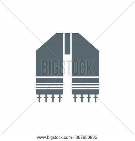 Hebrew Tallit Vector Icon Symbol Isolated On White Background