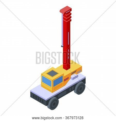 Lift Truck Crane Icon. Isometric Of Lift Truck Crane Vector Icon For Web Design Isolated On White Ba
