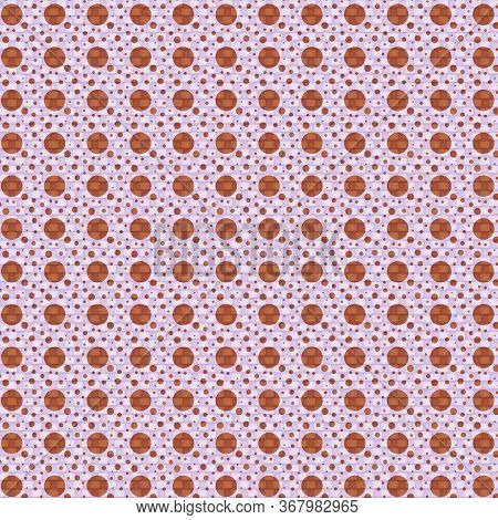 Pink And Brown Polka Dot Pattern In 12x12 Digial Paper For Backgrounds And Textures.  Dots Are In Va
