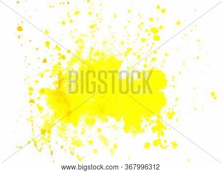 Vector Watercolor Background Yellow Color Blot Isolated On A White Background, Stock Illustration Fo