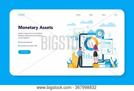 Financial Analyst Or Consultant Web Banner Or Landing Page. Business