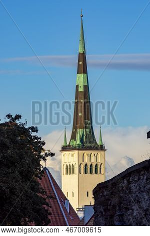 St. Olaf's Church (oleviste Kirik) In Tallinn Old Town, Estonia