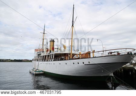 Sailing Ship In The Port Of Halifax, Nova Scotia. High Quality Photo