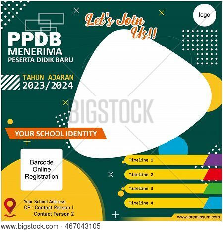 The Twibbonize Template For Accepting New Students In Indonesian Is Called Ppdb. The Green-based Tem