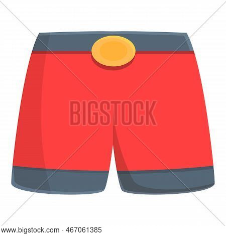Red Champion Shorts Icon Cartoon Vector. Boxing Sport. Arena Award