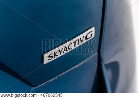 Moscow, Russia - January 22, 2022. Mazda Cx5 (kf) Car Detailing Close Up View. Modern Car Exterior. 