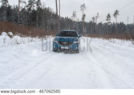 Moscow, Russia - January 22, 2022. Mazda Cx5 (kf) Skyactive. A Modern Subcompact Crossover Suv.  Maz