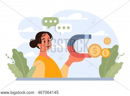 Attraction Of Potential Customers. Marketing Strategy For Business