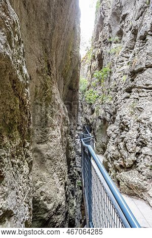 La Yecla Gorge, Burgos Province, Spain. It Is A Deep And Narrow Gorge Modeled In Limestone Materials