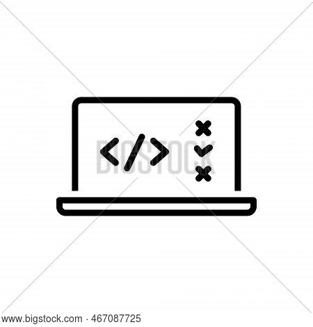 Black Line Icon For Boolean Boolean-algebra-sign Font Key Small Big Check Wrong Logic Slash