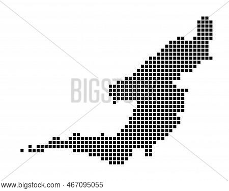 Bequia Map. Map Of Bequia In Dotted Style. Borders Of The Island Filled With Rectangles For Your Des