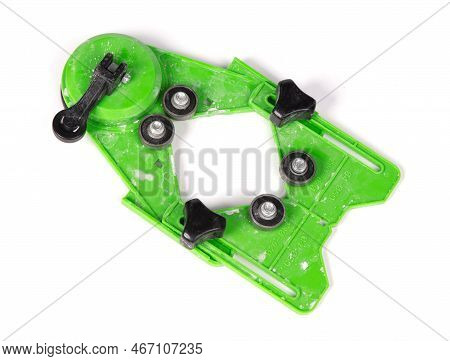 Green Tool For Drilling A Hole In A Tile, Isolated
