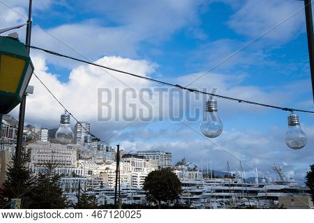 Monaco / Francia - December 10, 2022: Montecarlo Town View, Montecarlo, Monaco, France, Europe