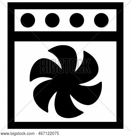 Convection Turbofan Stove Icon On White Background. Flat Style.
