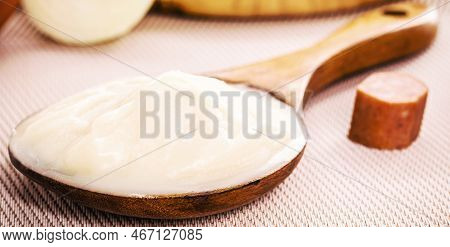 Spoon Of Pork Fat, Lard Used As A Culinary Ingredient In Brazil, Pork Meat