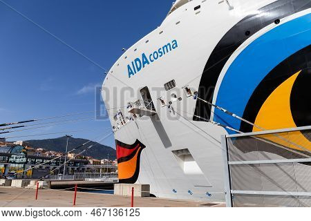 Ajaccio, France - October 26, 2022, Aida Cosma Liner In Stopover In Port Of Ajaccio