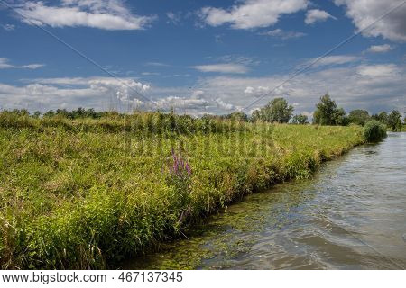 Canal Built Between Morava Part Of Czech And Slovakia By Bata. Beautiful Greenery Lining The Route, 