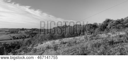 Panoramic Photo Of The Admiral Hood Monument On The Polden Way Footpath In Compton Dundon In Somerse