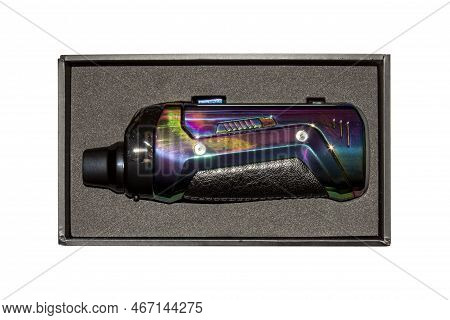 Vape Vaporizer For Smoking Liquid.subsystem With Replaceable Evaporator On A White Background. A Reu