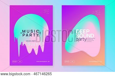 Music Banner. Disco And Concert Shape. Jazz Sound Poster. Futuri