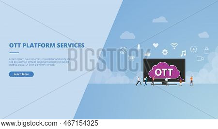 Ott Over The Top Media Services For Website Landing Homepage Template Banner Or Slide Presentation V