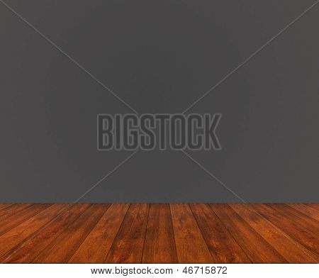 Wooden Floor With Black Wall
