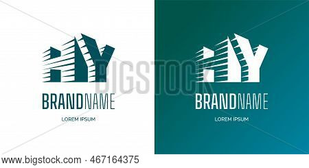 Initial Letters Hy Set For Business Identity Logotype Concept. Combined H And Y Dynamic Stripes Logo