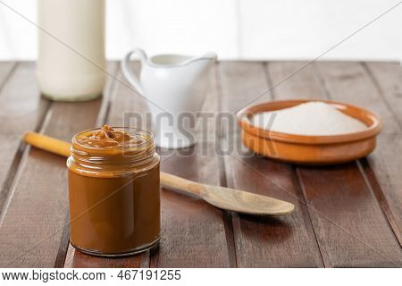 Dulce De Leche, Traditional Sweet From Argentina With Copy Space.