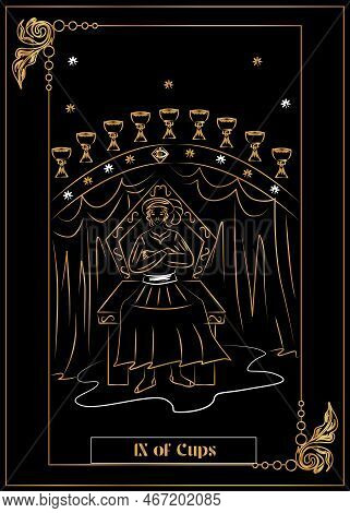 The Illustration - Card For Tarot - Ix Of Cups.