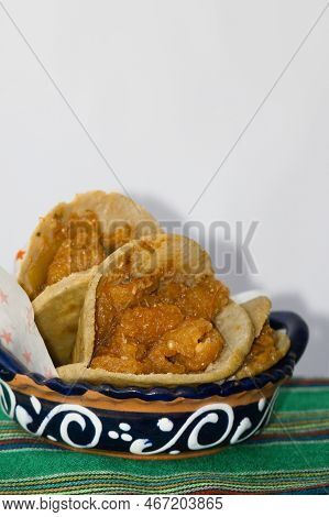 Mexican Gorditas De Migajas With Pork Rinds And Chile