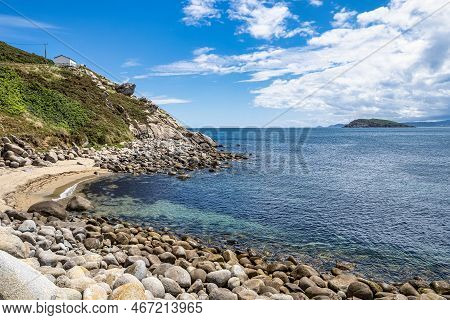 Seascape Of Porto De Bares, A Picturesque Beach Fishing Village In Galicia Spain, Europe