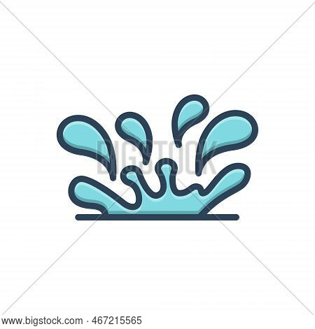 Color Illustration Icon For Squirting Spurt Spray Fountain Flow Shower Spatter Splatter Splash Squir