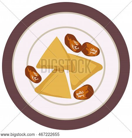 Ramadan Vector Illustration Circle For Eating Iftari.