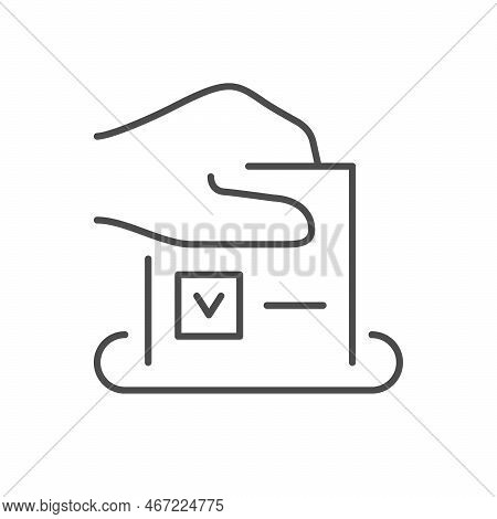 Voting Process Line Outline Icon Isolated On White