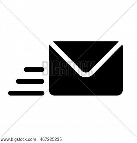 Letter Black Glyph Ui Icon. Written Correspondence. Express Mail. User Interface Design. Silhouette 