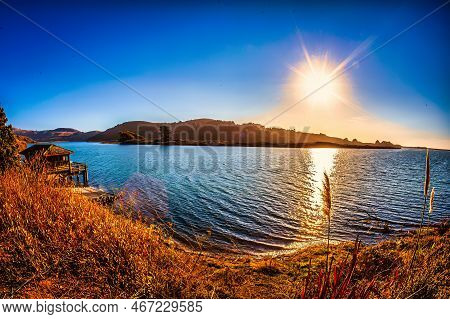 Bodega Bay, United States - November 12 2011 : Bodega Bay And Point Reyes Both Are Around A Bay At T