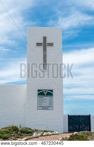 Struisbaai, South Africa - Sep 21, 2022: Bell Tower Of The Suidpunt Christian Community Church In St