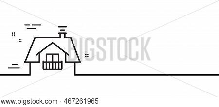 Balcony Line Icon. Building Balconet Sign. Apartment Terrace Symbol. Minimal Line Illustration Backg