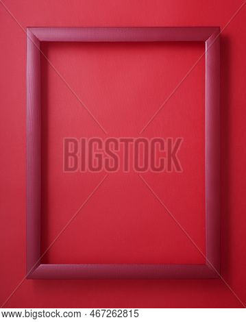 Red Picture Frame On Red Background