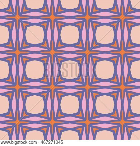 Vintage Geo Repeat Pattern Seamless Background Print