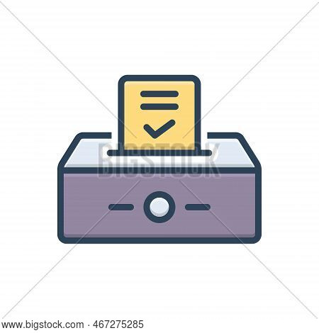 Color Illustration Icon For Vote Ballot Polling Election Referendum Plebiscite Public-vote Politics 