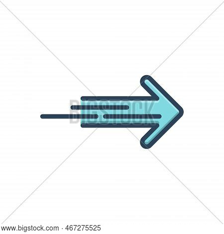Color Illustration Icon For Forward Forth Farther Onward In-front Fore Ahead Onwards Arrow