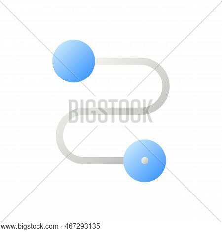 Travel Route Flat Gradient Two-color Ui Icon. Distance Between Two Points. Gps Navigation. Simple Fi