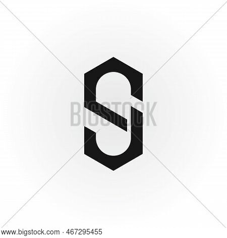 Abstract Initial Letter Sj Or Js Logo In Black Color Isolated In White Background Applied For Luxury