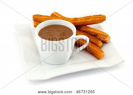Churros com Chocolate quente