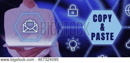 Hand Writing Sign Copy Paste. Internet Concept An Imitation, Transcript, Or Reproduction Of An Origi