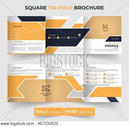 Abstract Education Square Business Brochure Template Design